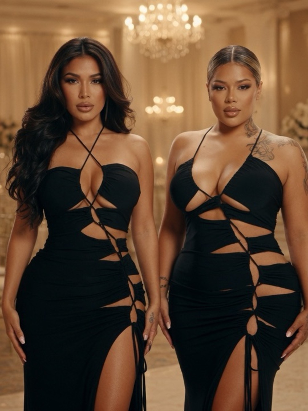 Fashion Nova Black Lace-Up Cutout Maxi Dress 🔥 - Picture 8 of 9